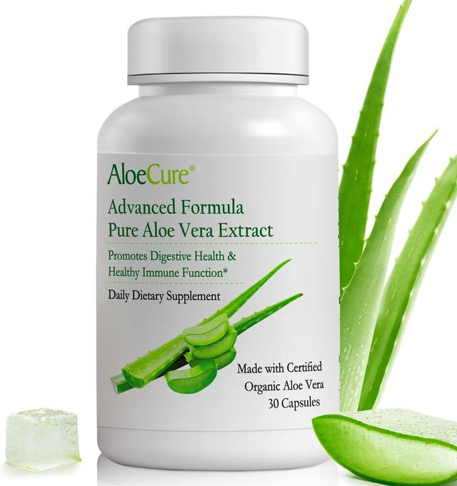 Product image of AloeCure Organic Aloe Vera Capsules, 130,000mg Inner Aloe Leaf Equivelant per Serving, Support Gut, Digestive, & Immune Health, Helps Maintain Balanced Stomach Acidity, Aloin Free, 30 Capsules