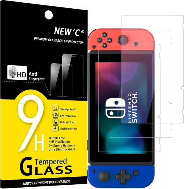 Product image of NEW'C 3 Pack Designed for Nintendo Switch Screen Protector Tempered Glass, Case Friendly Anti Scratch Bubble Free Ultra Resistant