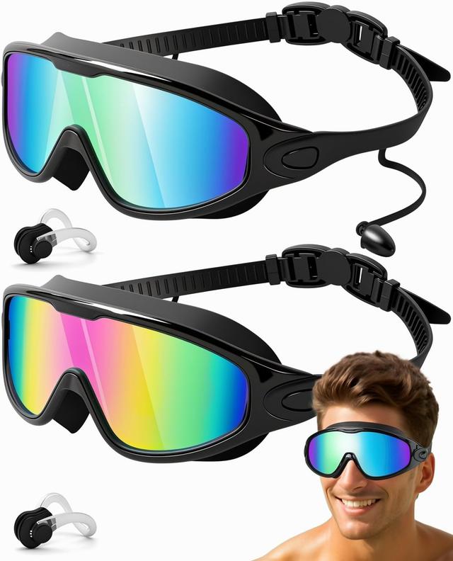 Product image of Rantizon Swim Goggles 2 Pack, Wide View Anti Fog&UV Swimming Goggles for Audlt, No Leaking Pool Accessories for Men Women Kid