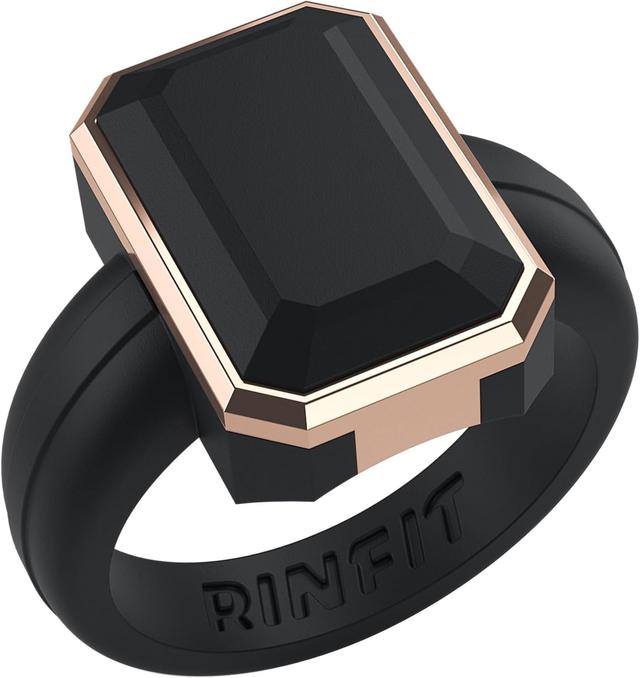 Product image of Rinfit Women's Silicone Rings - Anniversary Ring or Promise Ring for Her - Emerald Rubber Wedding Bands Women - Patented Design