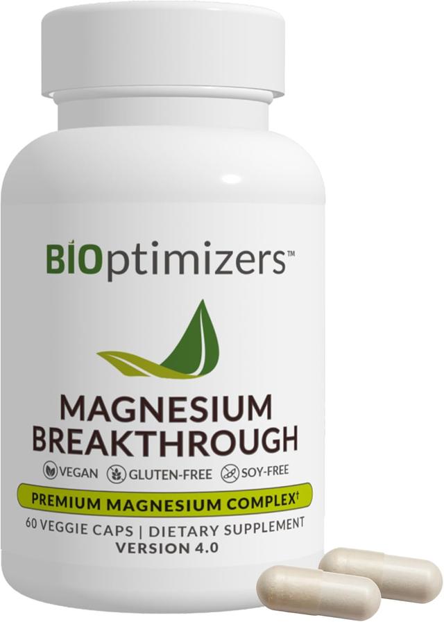 Product image of BIOptimizers Magnesium Breakthrough Supplement 4.0 - 7 Forms of Mg: Glycinate, Malate, Citrate, and More - Natural Support for Sleep and Cognitive Function - 60 Capsules- Calming Vitamins Complex