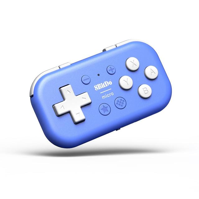 Product image of 8Bitdo Micro Bluetooth Gamepad Pocket-sized Mini Controller for Switch, Android, and Raspberry Pi, Supports Keyboard Mode (Blue)