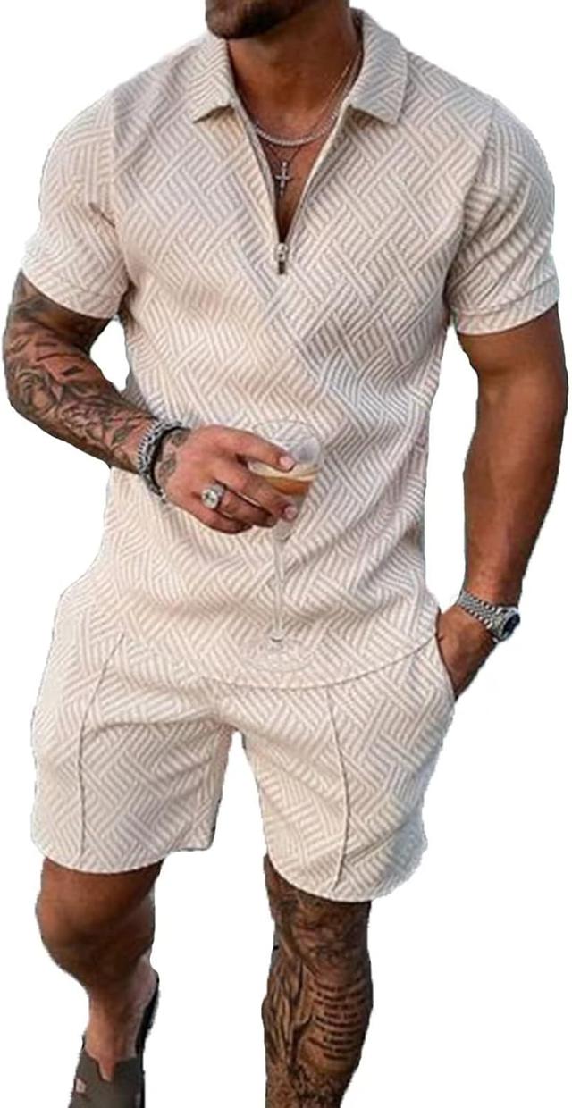 Product image of BIRW Mens Short Sets 2 Piece Outfits Polo Shirt Fashion Summer Tracksuits Casual Set Short Sleeve and Shorts Set for Men