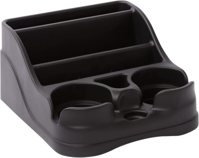 Product image of Small Center Console for Cars, Trucks, Minivans, SUVs, Vehicle Organizer, Cup Holders, Recycled Plastic, Made in USA (Black)