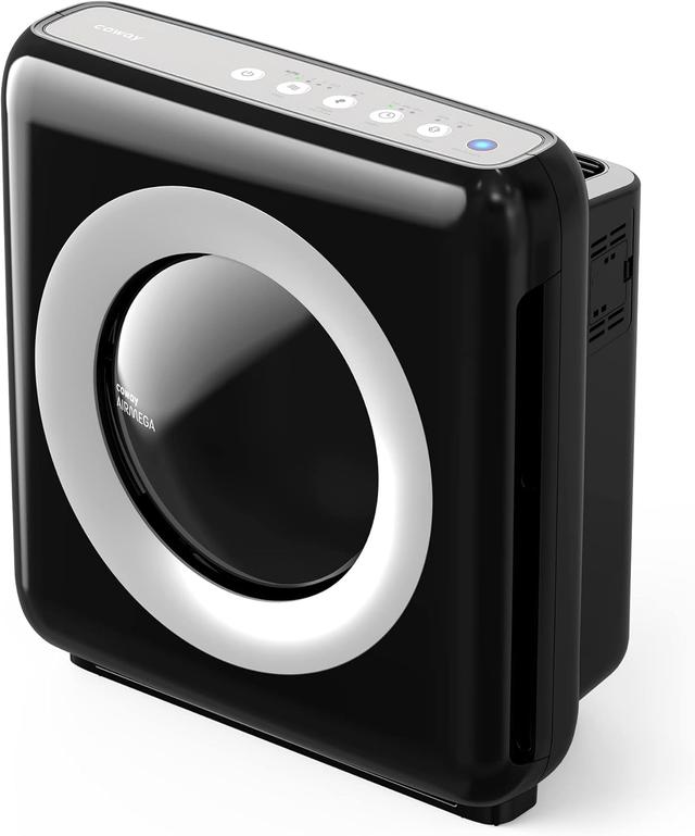 Product image of Coway AP-1512HH Mighty Air Purifier with True HEPA and Eco Mode, black/silver, 16.8 x 18.3 x 9.6