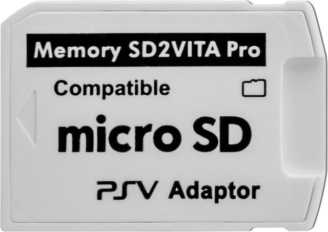 Product image of Gamer Gear SD2Vita 6.0 Memory Card Adapter, PS Vita PSVSD Micro SD Adapter PSV 1000/2000 PSTV FW 3.65 HENkaku Enso System, White, 001494