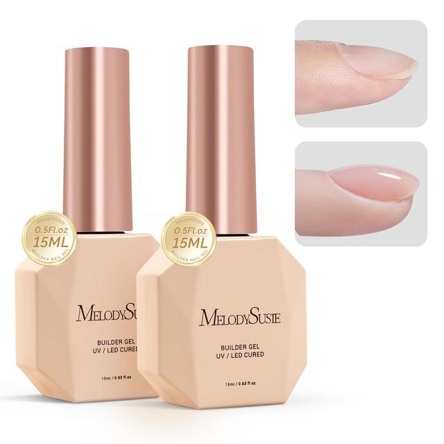 Product image of MelodySusie 2PCS 15ML Clear Builder Nail Base Gel for Nails Thickening,Soak Off UV Extension Gel,Rhinestone Nail Glue in a Bottle for Nail Art Design Gift for Women