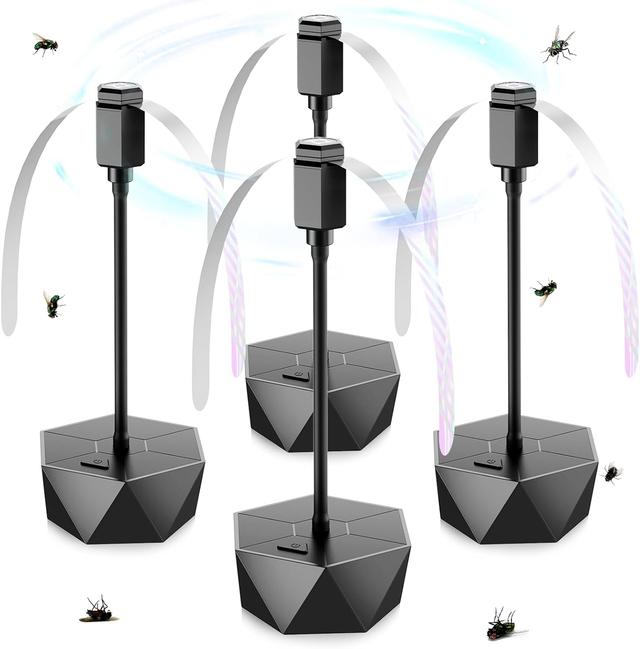 Product image of Fly Fans for Tables, Fly Repellent Fan Outdoor Indoor Keep Flies Away, Fly Repellent Fans for Tables with Holographic Blades for Picnic, Party, Restaurant, Kitchen, and BBQ, 4 Pack Black