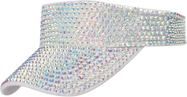 Product image of Gudessly Shiny Rhinestones Sport Sun Visor Adjustable Summer Cap Visor Caps for Women Men
