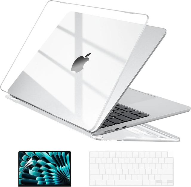 Product image of EooCoo Case Compatible with MacBook Air 15 inch M4 2025 2024 2023 Release A3241 M3 A3114 M2 A2941 Liquid Retina Display, Plastic Hard Shell Case + Keyboard Cover + Screen Protector, Crystal Clear