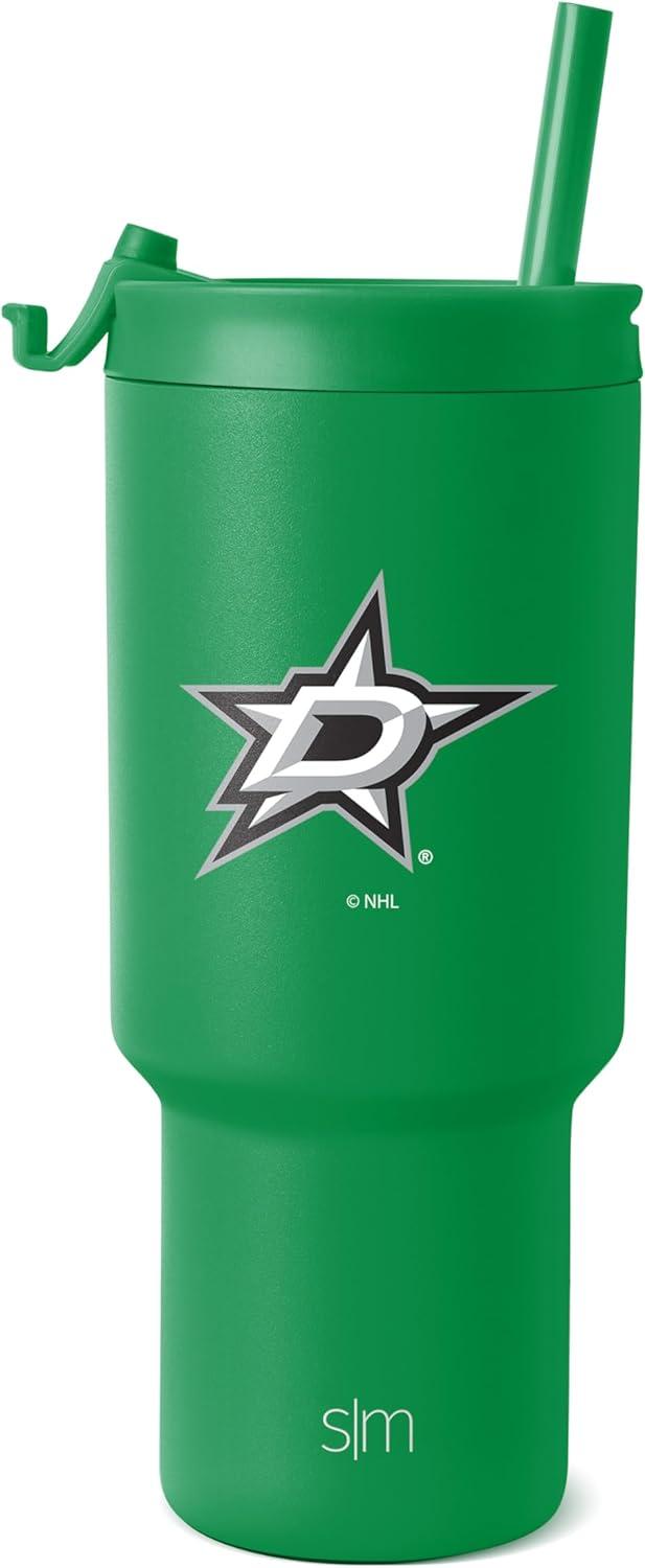 Product image of Simple Modern Officially Licensed NHL Dallas Stars 30 oz Tumbler with Flip Lid and Straws | Hockey Insulated Cup Stainless Steel | Gifts for Men Women | Trek Collection | Dallas Stars