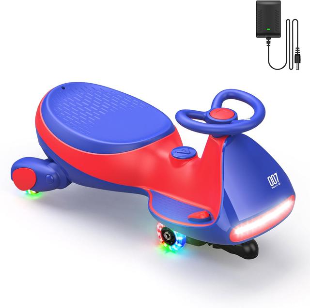 Product image of FanttikRide 12V N7 Pro Electric Wiggle Car with Pedal, Rechargeable Battery, CyberWiggle, 2 in 1 Swing Car, 2 Speed, Anti-Rollover, Flashing Wheels, Bluetooth, for Ages 3 and Up, 150 Lbs, Blue