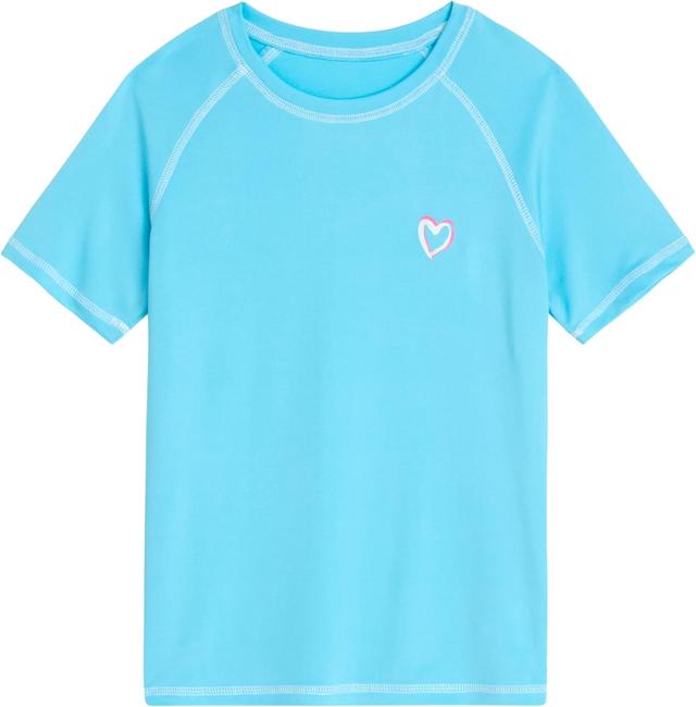 Product image of Pink Platinum Girls Rashguard - UPF 50+ Sun Protection Quick Dry Short Sleeve Swim Shirt Rash Guard for Girls (Sizes: 2T-16)