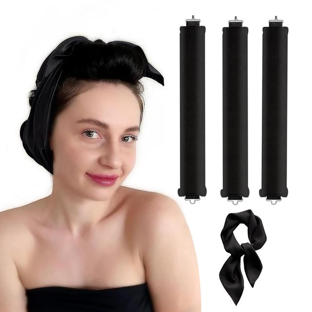 Product image of Heatless Hair Curler, Heatless Curls Overnight Hair Curlers to Sleep in No Heat Hair Curler Curling Rod Headband Hair Rollers with Scarf, 3 Set Rod