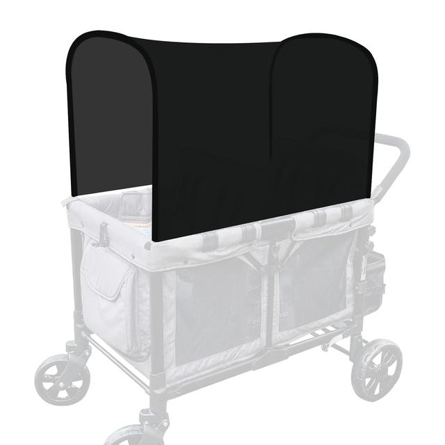 Product image of Stretchy Panoramic Canopy Compatible with Wonderfold Stroller Wagons W2/W4 All Model,UPF50+ Fabric Sun Shade and Protection for Riders(Black)
