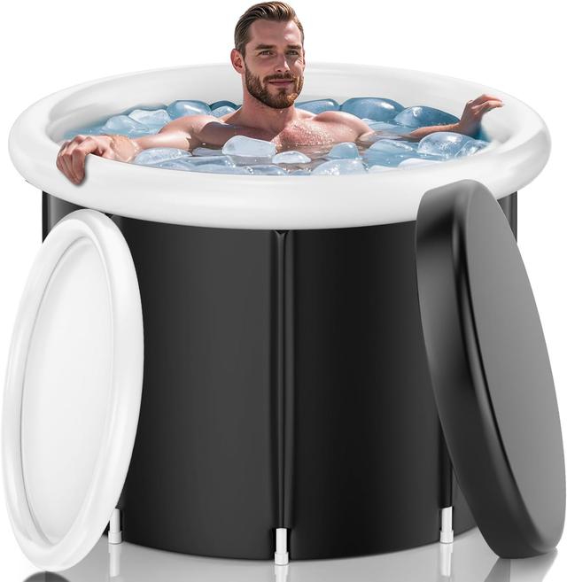 Product image of 110 Gal Ice Bath Tub for Athletes - Insulated Cold Plunge Tub with Cover, XL Portable Foldable Ice Pod for Home, Gym & Outdoor Recovery, Cold Therapy Tub, Black