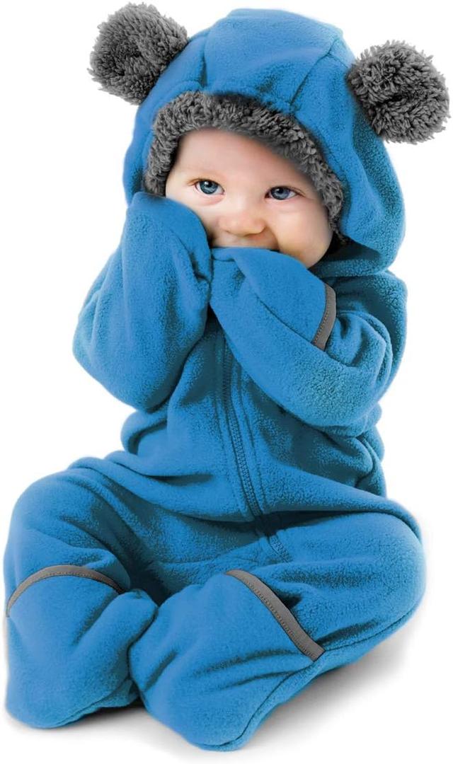 Product image of Fleece Baby Bunting Bodysuit – Infant One Piece Kids Hooded Romper Outerwear Toddler Jacket