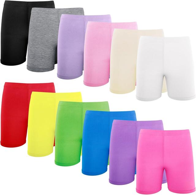 Product image of 12 Pack Girls Dance Shorts, Toddler Biker Shorts Cartwheel Under Dress Pastel Kids Biking Clothes