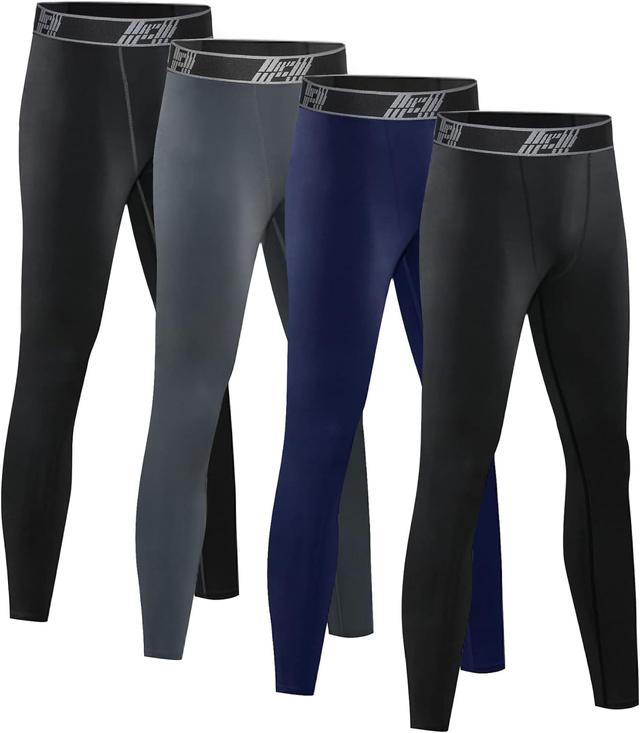 Product image of 4 Pack Youth Boy’s Compression Pants Leggings Tights Athletic Base Layer Under Pants Gear for Football Sports