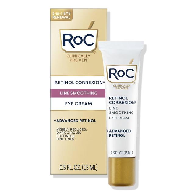Product image of RoC Retinol Correxion Under Eye Cream for Dark Circles & Puffiness, Daily Wrinkle Cream, Anti Aging Line Smoothing Skin Care Treatment for Women and Men, 0.5 oz (Packaging May Vary)