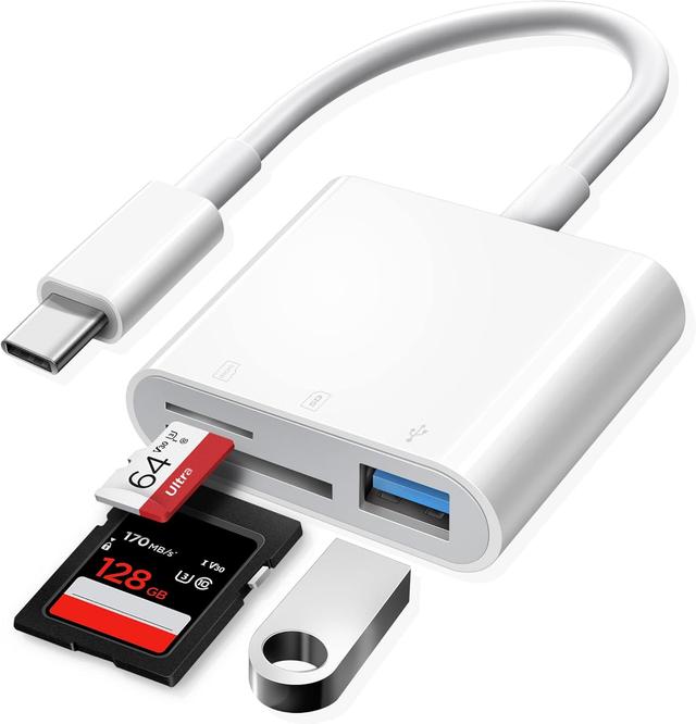 Product image of USB C SD Card Reader, Oyuiasle USB C to SD Card for iPhone 15 16/iPad/Mac/Laptop, USB-C/Type C Memory Card Adapter for iMac, iPad Pro Air Mini, MacBook Pro Air,Galaxy,MicroSD/SD