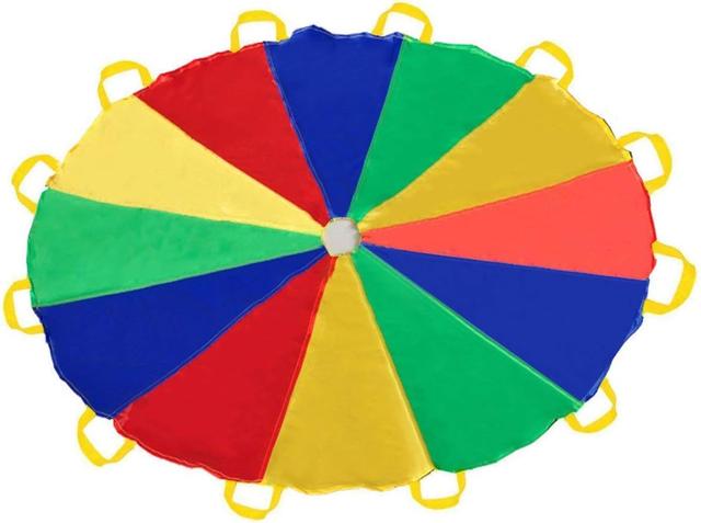 Product image of Sonyabecca Parachute 8 Feet 10 Feet 12 Feet for Kids with 9 Handles 12 Handles Play Parachute for 8 12 Kids Tent Cooperative Games Birthday Gift