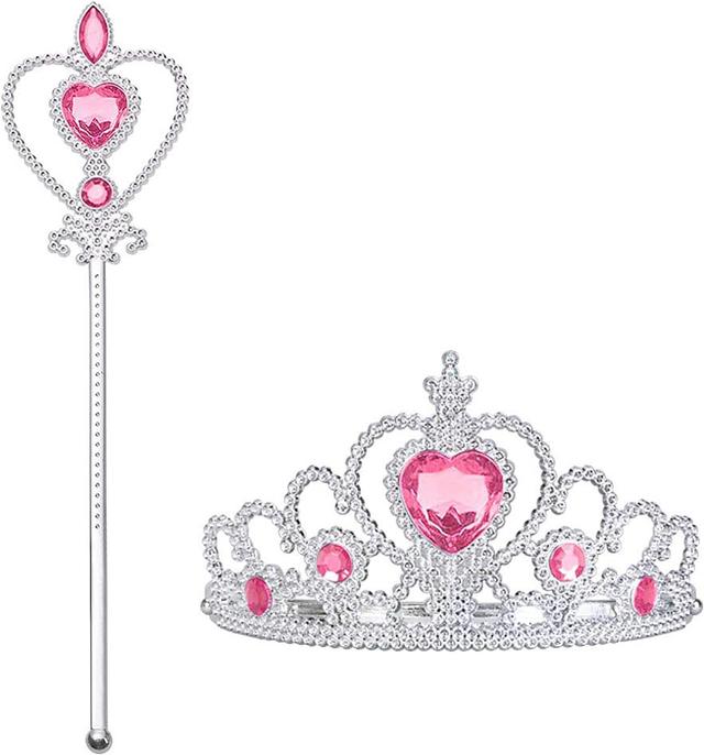 Product image of Vicloon Princess Dress Up Accessories, 2PCS Princess Crown and Wands for Little Girls, Jewelry Toy Gifts Set Christmas
