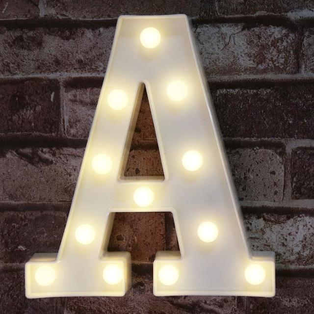 Product image of Pooqla LED Marquee Letter Lights Sign, Light Up Alphabet Letter for Home Party Wedding Decoration A