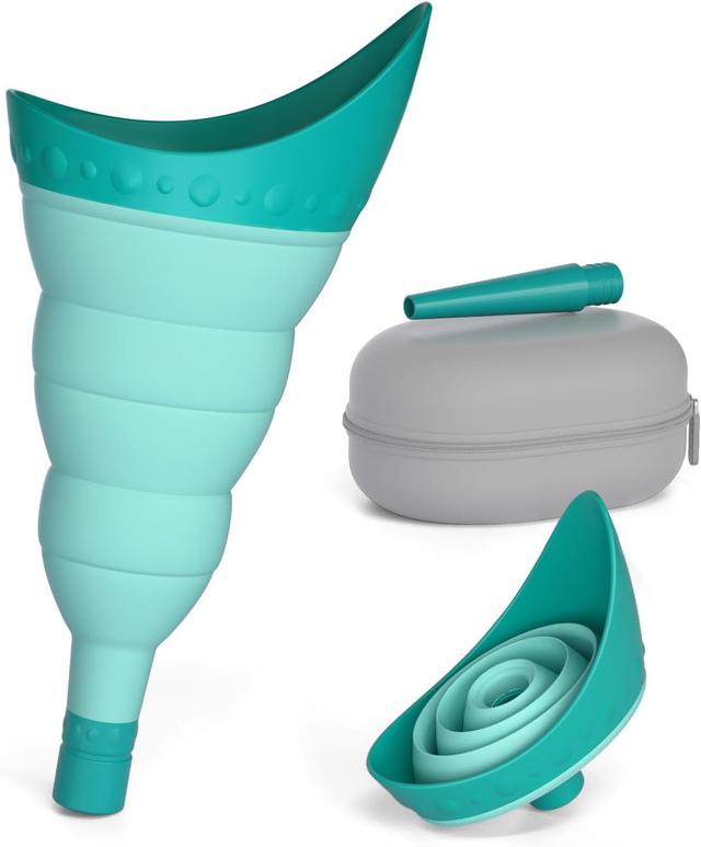 Product image of TRIPTIPS Pee Conch Foldable Female Urinal Device Portable Urinal for Women Pee Funnel for Women Travel, She Pee Cup for Women Stand to Pee Womens Urinal Funnel with Tube Case