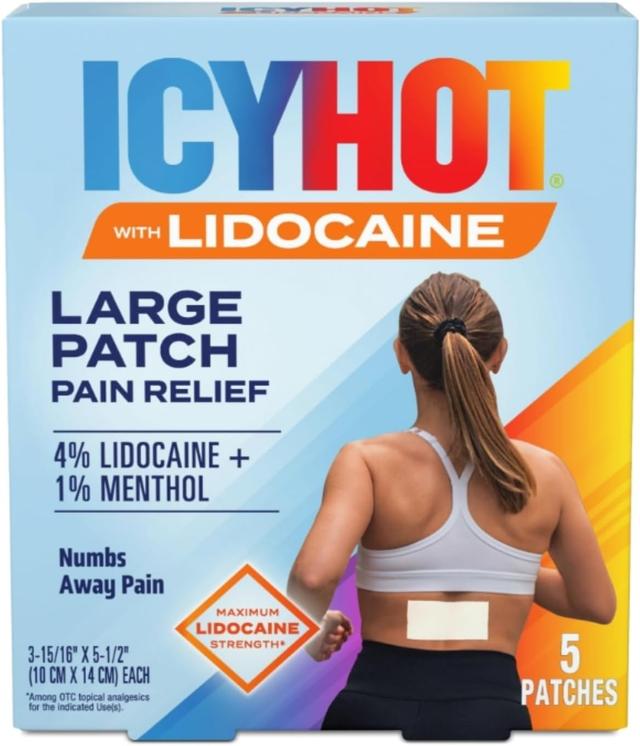 Product image of Icy Hot Max Strength Lidocaine Pain Relief Patch (5 Count) Penetrates for Fast, Targeted Relief