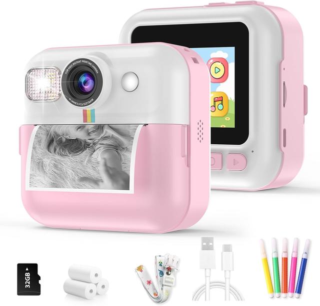 Product image of Instant Print Camera for Kids, Christmas Birthday Gifts for Girls Age 3-10, Toddler Toy for 3 4 5 6 7 8 9 10 Year Old Girls with 3 Roller Photo Paper (Pink)