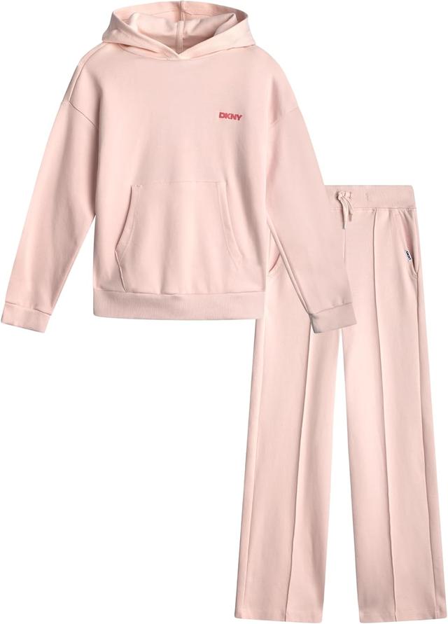 Product image of DKNY Girls' Jogger Set - 2 Piece Soft Fleece Athletic Pullover Hooded Sweatshirt and Jogger Sweatpants for Girls (Sizes:7-12)