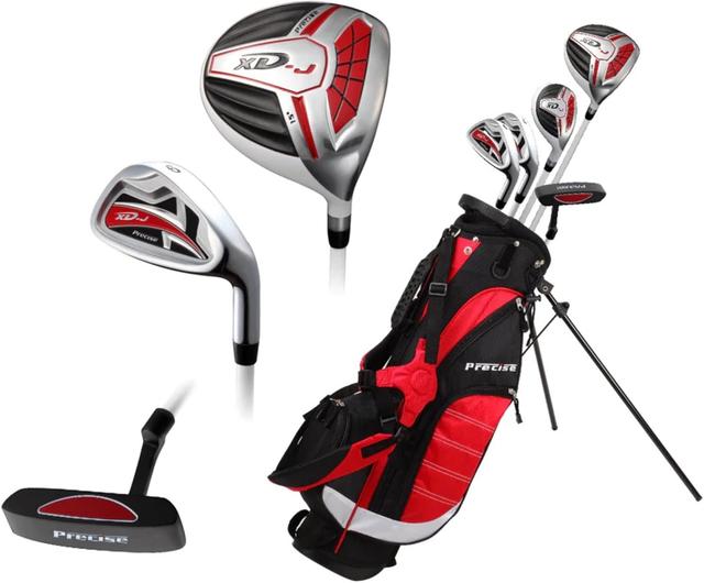 Product image of Precise XD-J Junior Golf Clubs Set – Right & Left Hand Options – Kids Golf Clubs for Ages 3-5, 6-8, 9-12 – Lightweight Graphite Shafts, Hybrid Club, Stand Bag – Boys & Girls Golf Set