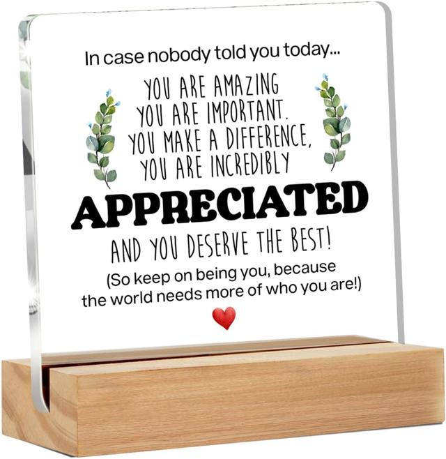 Product image of Inspirational Gift Ideas - Thank You Gifts for Women Men Friends - Appreciation Gifts for Coworker - Motivational Quote Clear Desk Sign Decor Home Office Desk Decor (4 x 4 Inches)