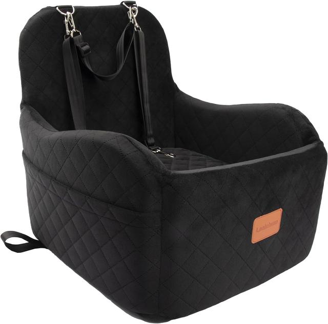 Product image of Dog Booster Car Seat for Small/Medium Dogs Up to 35lbs,Elevated Cushion Fits in Front/Back Seat,Fully Detachable and Washable,2 Storage Pockets & Dog Leashes,Easy to Install(Black,Medium)