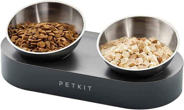 Product image of PETKIT Raised Dog Cat Food Bowl 304 Stainless Steel, Elevated Pet Food and Water Bowl Dishes, Elevated Cat Bowls, Non-Slip Tilted Cat Bowl No Spill