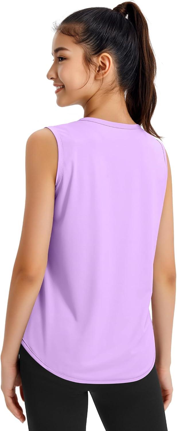 Product image of JOCMIC Girls Tank Tops Quick Dry Athletic Shirts, UPF50+ Stretchy Sports Tops for Dancewear Running Gymnastics