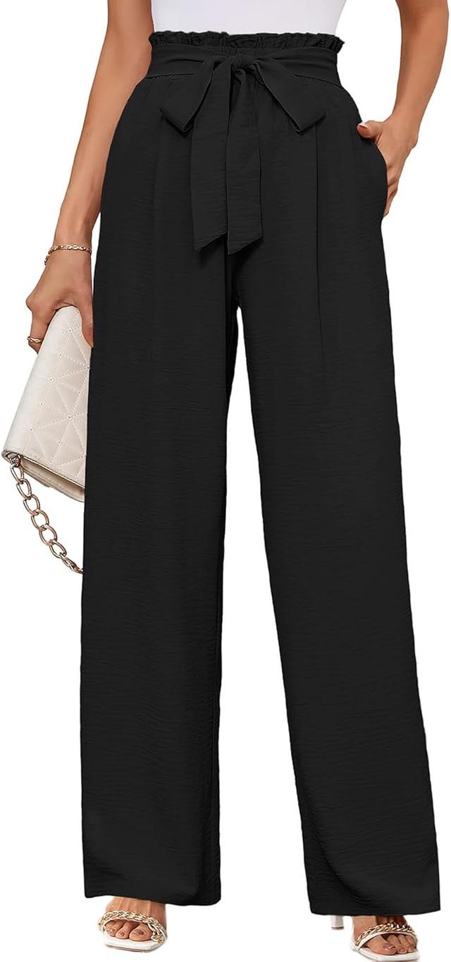 Product image of KORSIS Women's Wide Leg Lounge Pants Lightweight High Waisted Loose Work Elastic Trousers with Pockets (S-2XL)