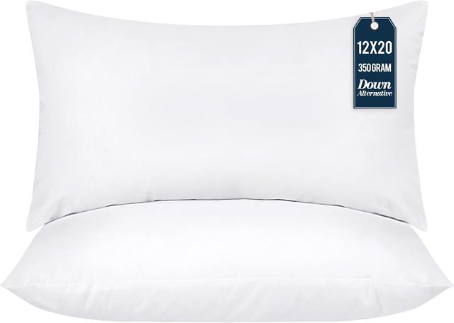 Product image of Utopia Bedding Throw Pillows (Pack of 2, White), 12 x 20 Inches Indoor Decorative Pillow Insert for Sofa, Bed and Couch