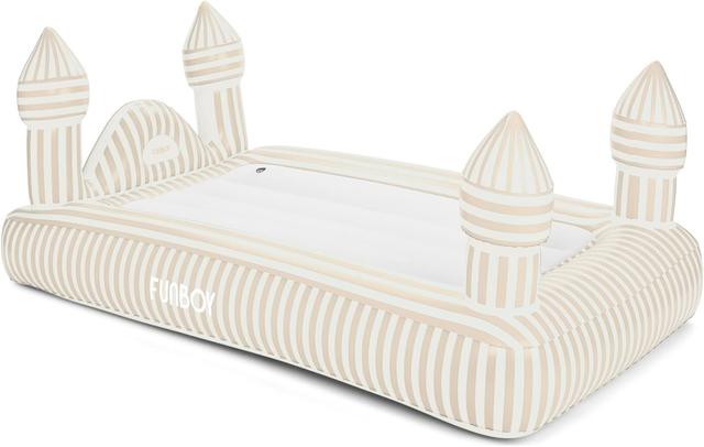 Product image of FUNBOY Kids Striped Castle Sleepover Travel Bed & Air Mattress. Perfect for Sleepovers. Includes Carrying Storage Bag, Twin