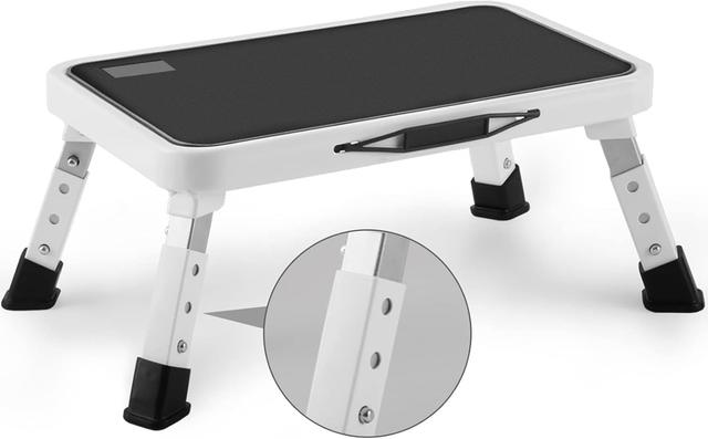 Product image of Folding Step Stool, Height-Adjustable Step Stool with Non-Slip Platform, Step Ladder for Adults or Kids in Kitchen, Home, 330 Lbs Capacity