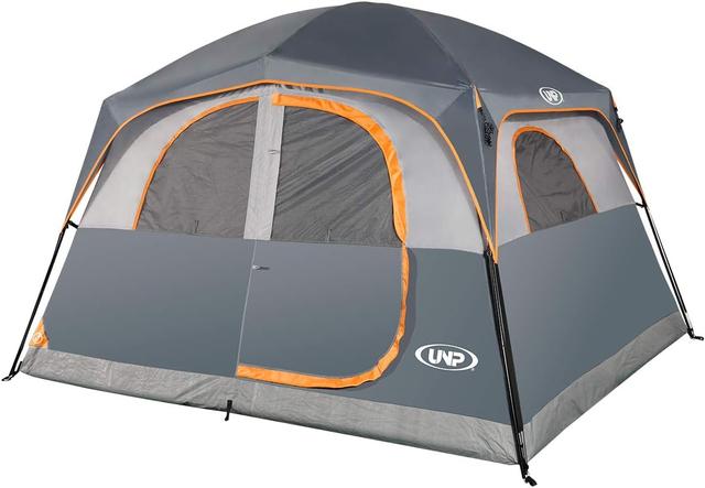 Product image of UNP Tents 6 Person Waterproof Windproof Easy Setup,Double Layer Family Camping Tent with 1 Mesh Door & 5 Large Mesh Windows -10'X9'X78in(H)
