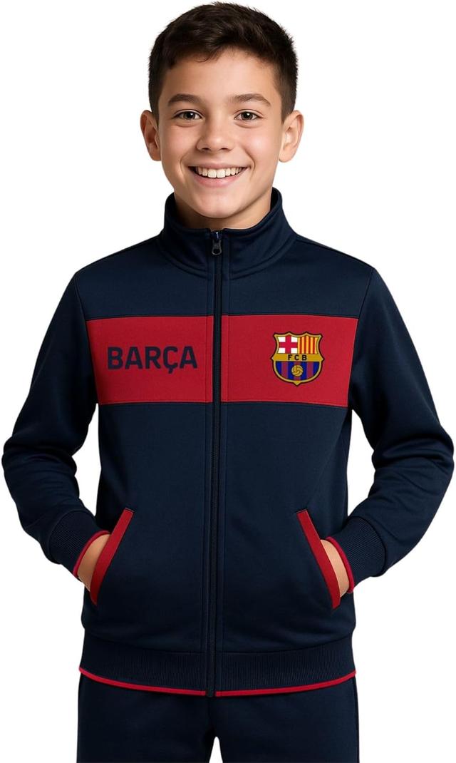 Product image of Icon Sports Official Boy’s Casual Full Zip Up Track Jacket World Soccer Football Club Youth Top