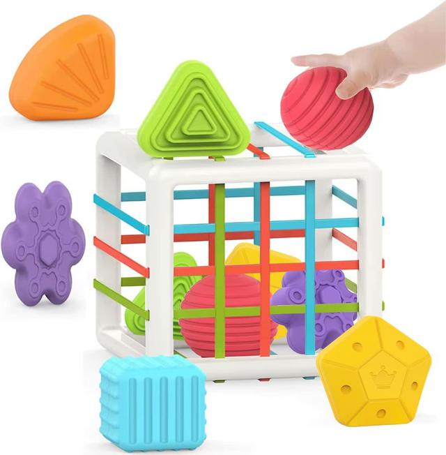 Product image of MINGKIDS Montessori Toys for 1 Year Old, 6 Pc Multi Sensory Shape, Toddler Developmental Learning Birthday Gifts, Baby Toys 12 Month