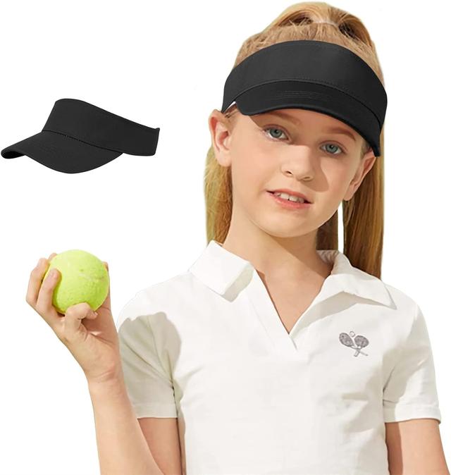 Product image of Zando Kids Sun Visor Hat Adjustable Cotton Girls Baseball Hat Boys Athletic Sports Tennis Hat Golf Visor Cap Beach Hat