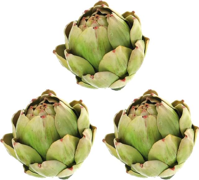 Product image of 3Pcs Large Green Faux Artichoke Fake Artichoke Decor Artificial Vegetable and Fake Fruit Realistic Artichoke Bowl Filler for Home Kitchen Centerpiece Table Party Decorations
