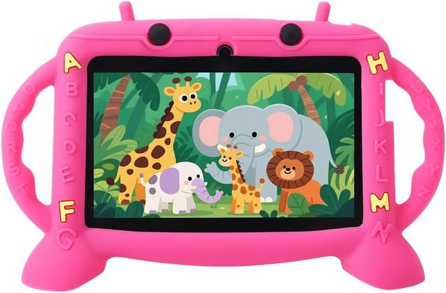 Product image of Kids Tablet, 7 inch Tablet for Kids 2-10, Educational Learning Toddler Tablet Android 11, 3GB RAM+32GB ROM Storage, Google Play YouTube, Baby Girl boy Present (Red)