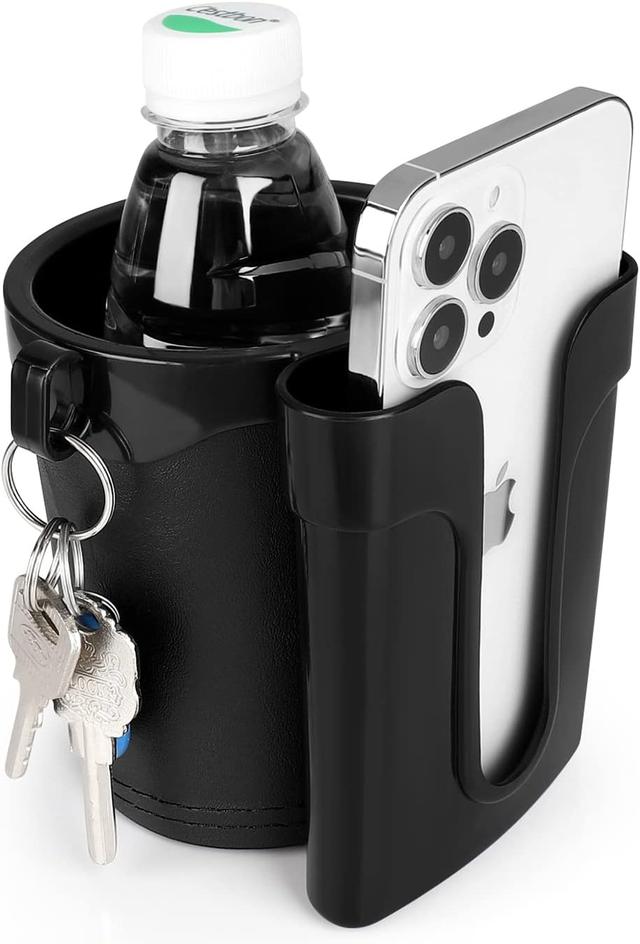 Product image of Accmor 3-in-1 Bike Cup Holder with Cell Phone Keys Holder, Bike Water Bottle Holders, Universal Bar Drink Cup Can Holder for Bicycles, Motorcycles, Scooters, Black