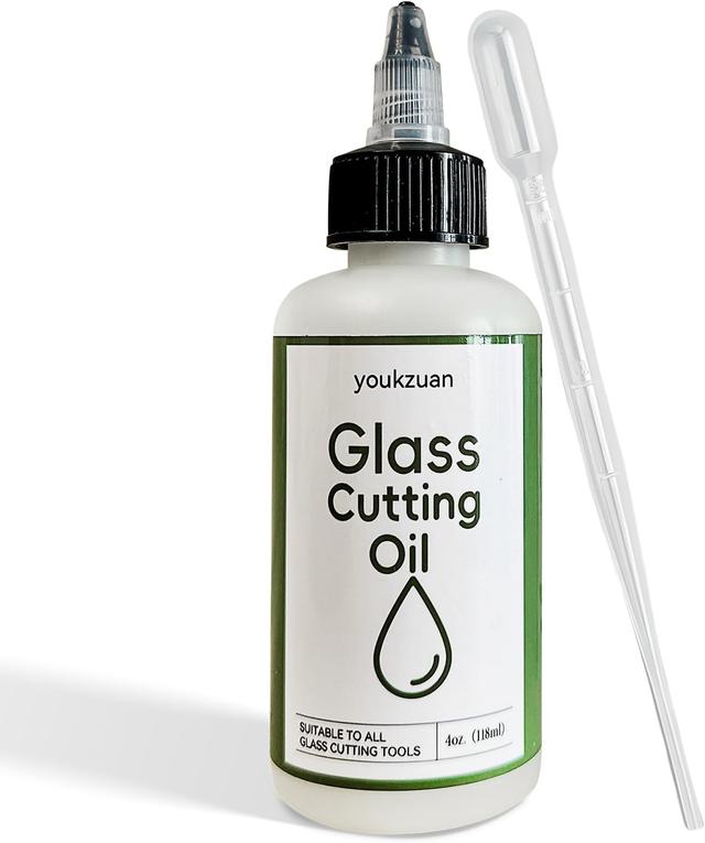 Product image of youkzuan Glass Cutting Oil with Precision Application Top, 4 Ounces Glass Cutter Oil is Suitable for Window Glasses, Stained Glass, Mirrors, Glass Bottles, Tiles and More