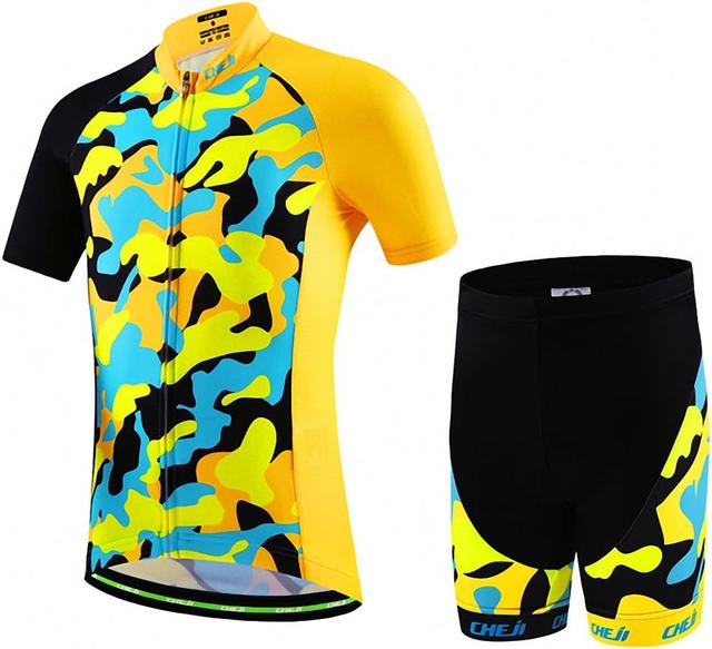 Product image of Big Girls Cycling Jersey Set Short Sleeve with 3D Padded Shorts